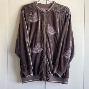 Anthropologie hei hei - velvet bomber bird jacket